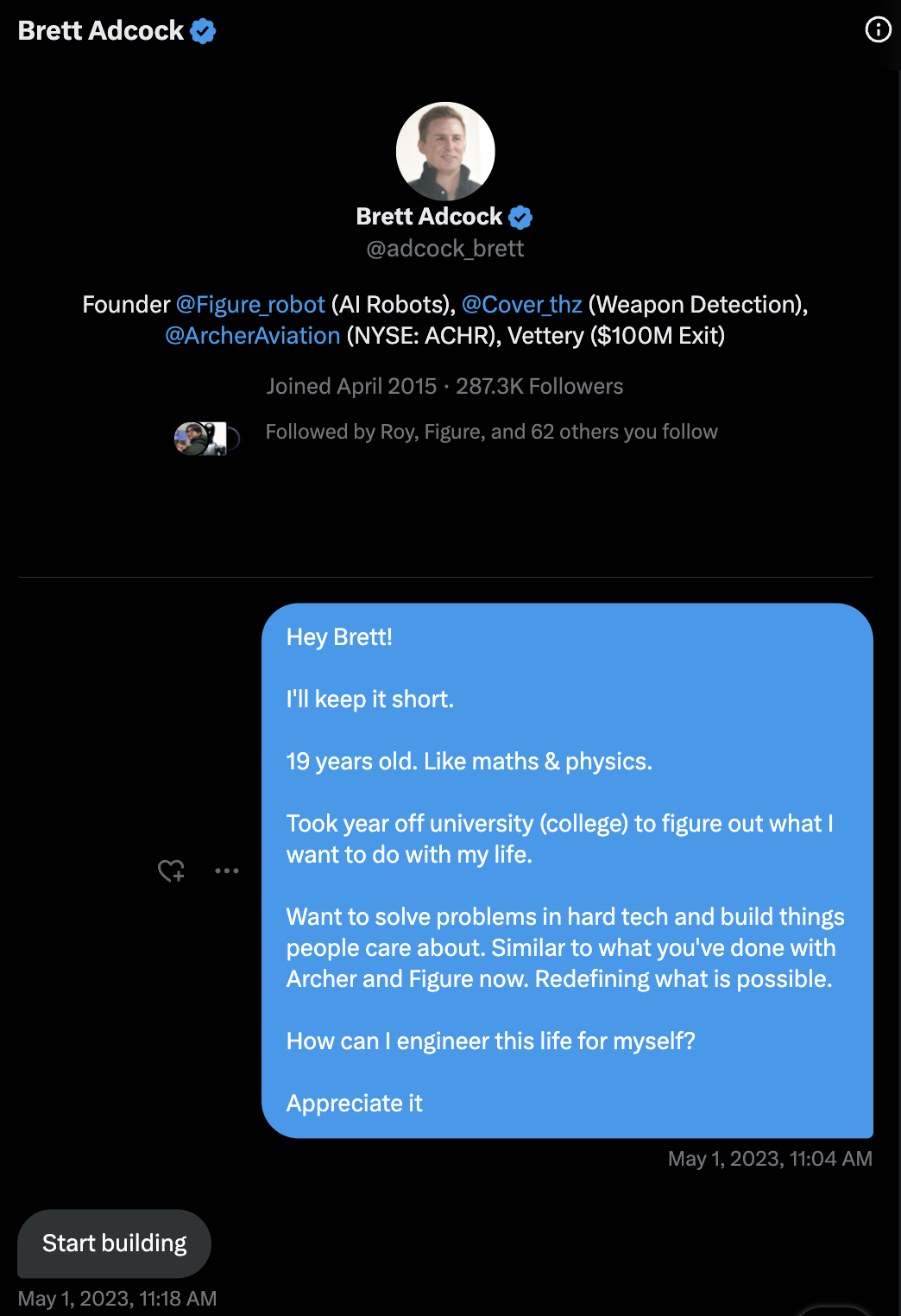 My first cold DM